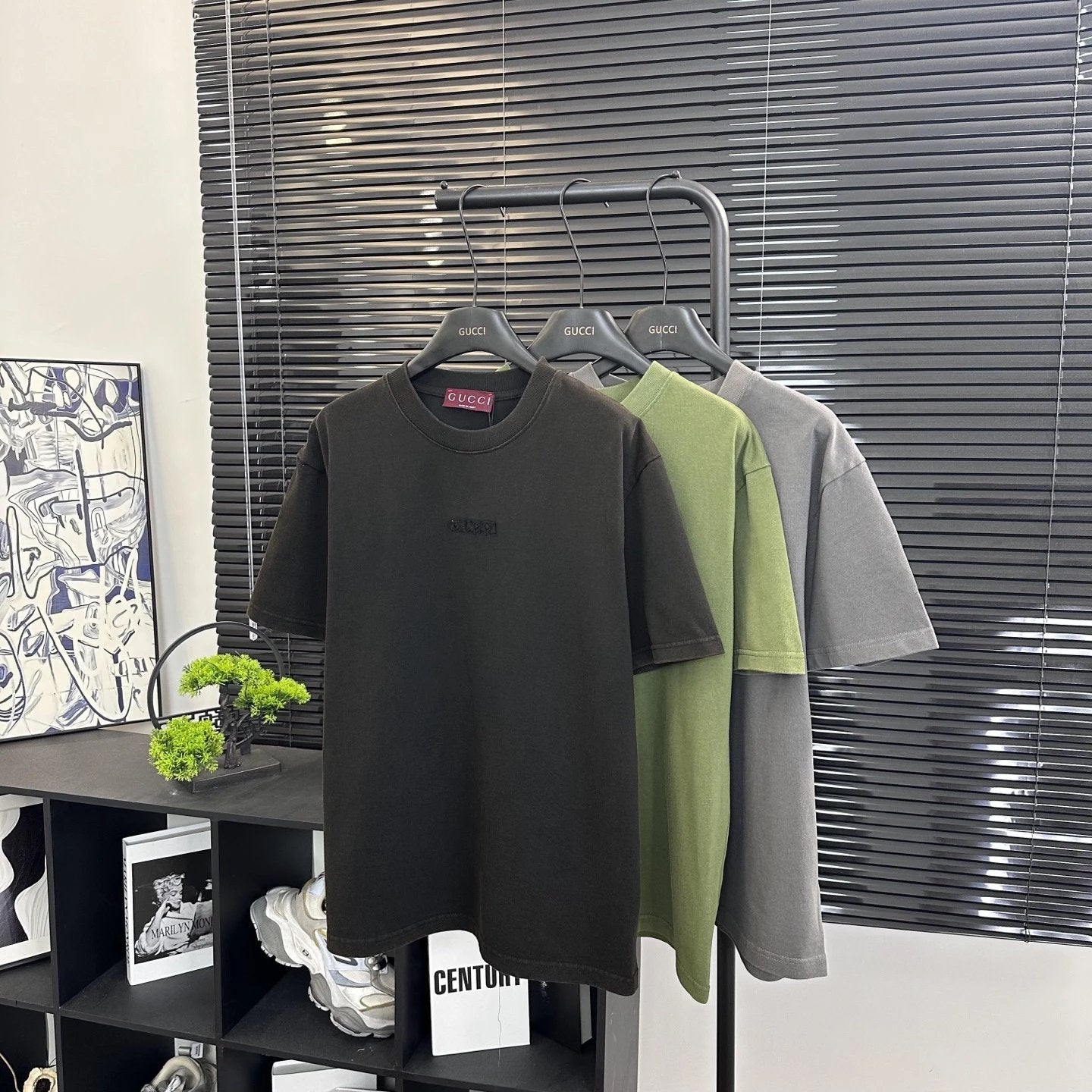 Gucci T-shirt Washed Chest Front Letter Embroidery logo round Neck Short Sleeve25ss New Pure Cotton Unisex Style T T-shirt OS Loose Fit Base Shirt Top Half Sleeve T-Shirt