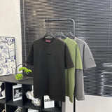 Gucci T-shirt Washed Chest Front Letter Embroidery logo round Neck Short Sleeve25ss New Pure Cotton Unisex Style T T-shirt OS Loose Fit Base Shirt Top Half Sleeve T-Shirt