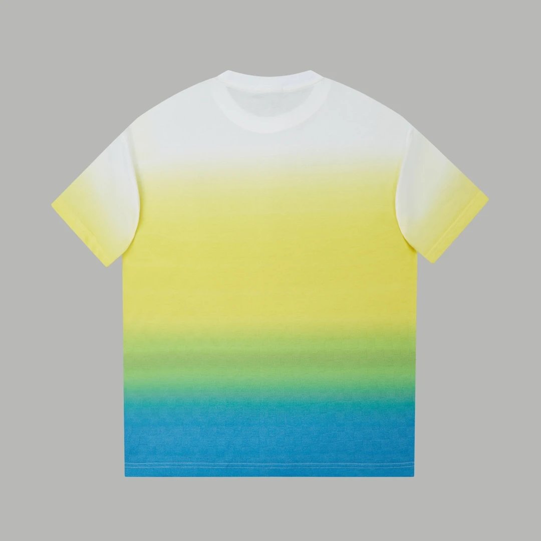 Louis Vuitton LV T-shirt Full-body Checkerboard Jacquard Print logo round Neck Short Sleeve25ss New Pure Cotton Unisex Style T Casual T-Shirt Base Layer Shirt OS Loose Fit Half Sleeve Top Plus Size