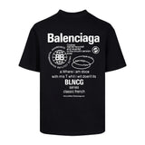 Balenciaga T-shirt Back with English Pattern Print logo round Neck Short Sleeve25ss New pure cotton T Unisex T-Shirt OS Drop Shoulder Loose Fit Base Shirt Top T-Shirt Short Sleeve