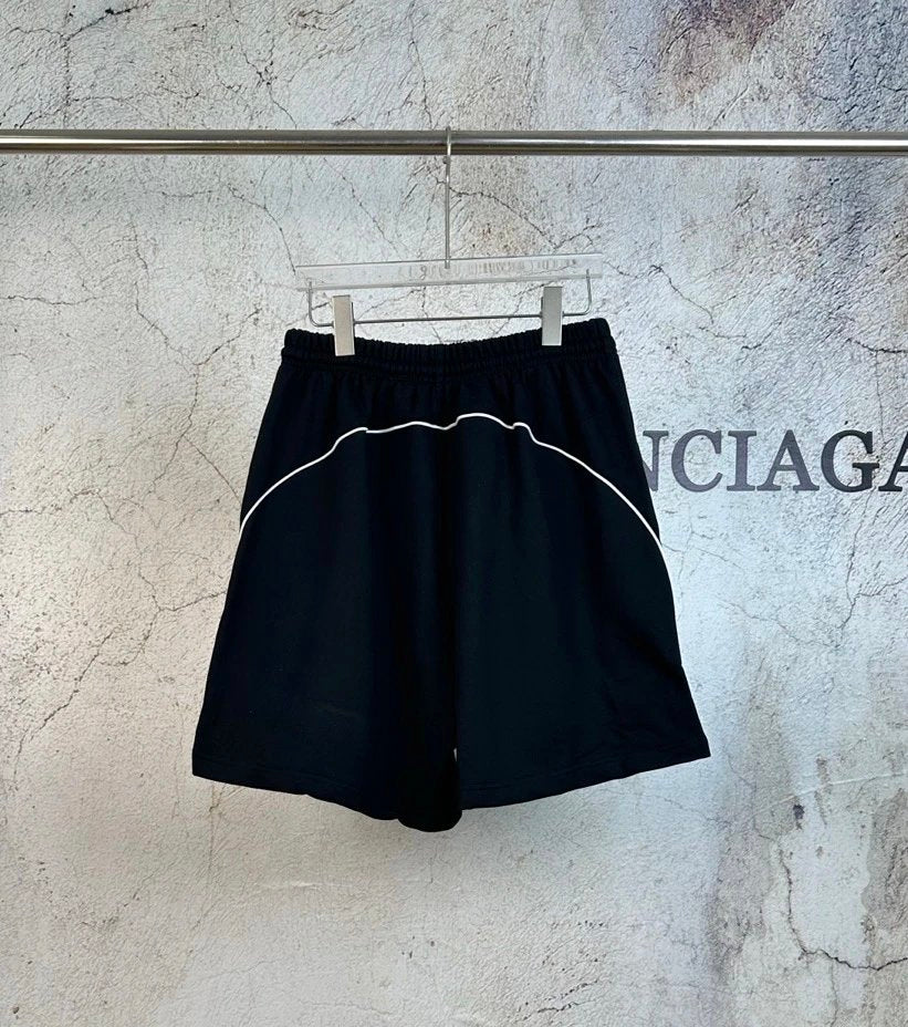 Balenciaga Shorts Previously Branded Embroidery logo Five-point Shorts25ss New Drawstring Casual Summer Pants5Two-in-One Casual Sweatpants for Men and Women, Pure Cotton Joggers
