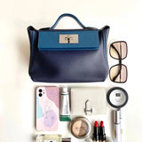 Hermes women's bag Top version Positive pin Quality KellyMini2424mini2424Wax Line Handmade evercolor Leather fabric Swift Small Leather Satchel21cm Women's Shoulder Bag