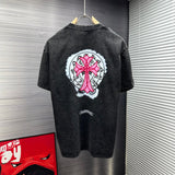 Chrome Hearts T-shirt Front and Rear Printing logo round Neck Short Sleeve25ss New pure cotton T Unisex T-Shirt OS Loose Fit Base Shirt Top Half Sleeve T-Shirt
