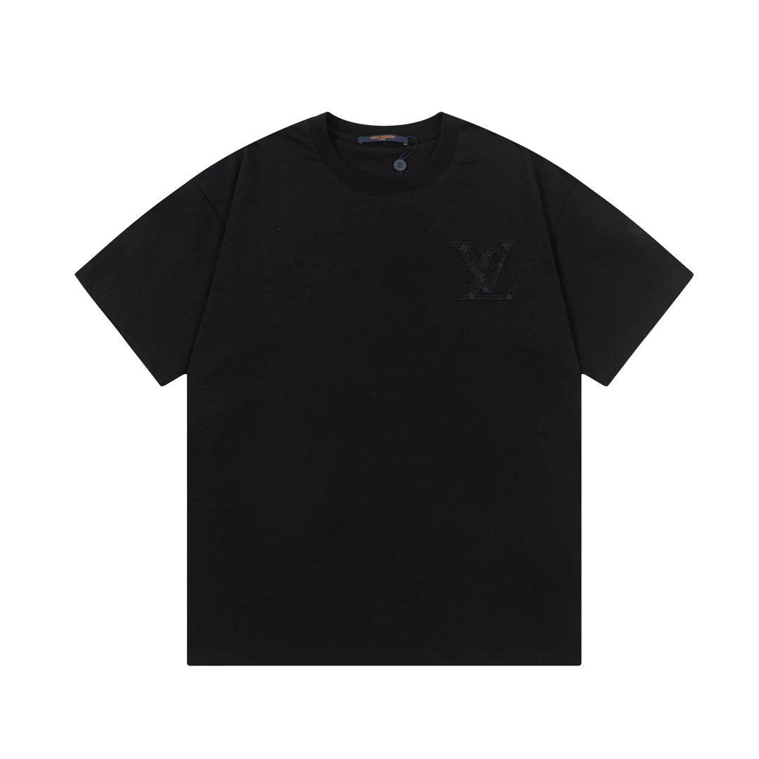 Louis Vuitton LV T-shirt 3D Alphabet Needlepoint Embroidery logo round Neck Short Sleeve25ss New Pure Cotton Unisex Style T T-shirt OS Loose Fit Base Shirt Top Half Sleeve T-Shirt