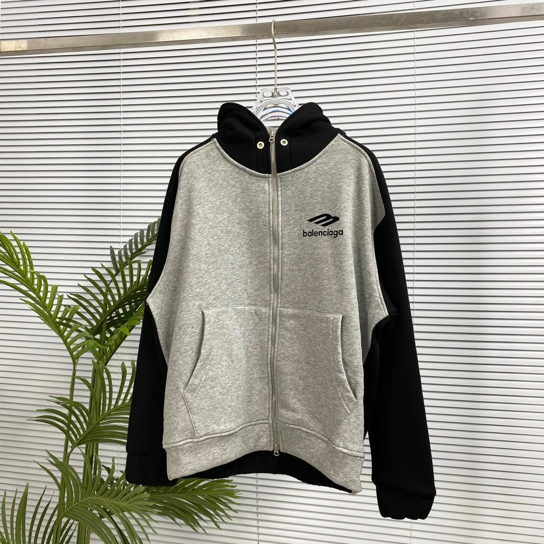 Balenciaga Hoodie Zipper Hoodie Unisex Winter Thickened Sports Casual Loose Fit Versatile Sweatshirt
