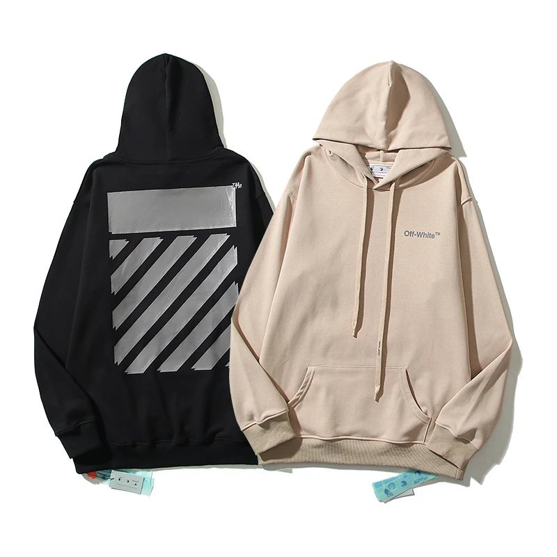 OFF-White Hoodie Cotton Terry Pullover Hoodie Loose Sweater-CY