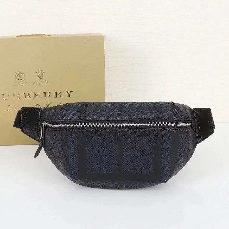 Burberry Women's Bag Top version Version Men's and Women's Bags80101441Black Medium Logo Letter logo Unisex Waist Bag Men's Crossbody Chest Bag Backpack Shoulder Bag Original Single Famous Brand Bag