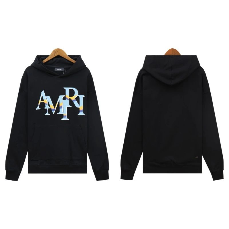 Amiri Hoodie Fashion Brand Sweater Paint-Splashing Style Graffiti Embroidered Hoodie Couple Coat