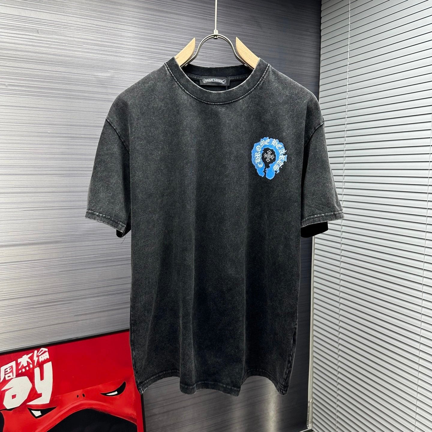 Chrome Hearts T-shirt Horseshoe Sanskrit Script Print logo round Neck Short Sleeve25ss New pure cotton T Unisex T-Shirt OS Drop Shoulder Loose Fit Base Shirt Top T-Shirt Short Sleeve