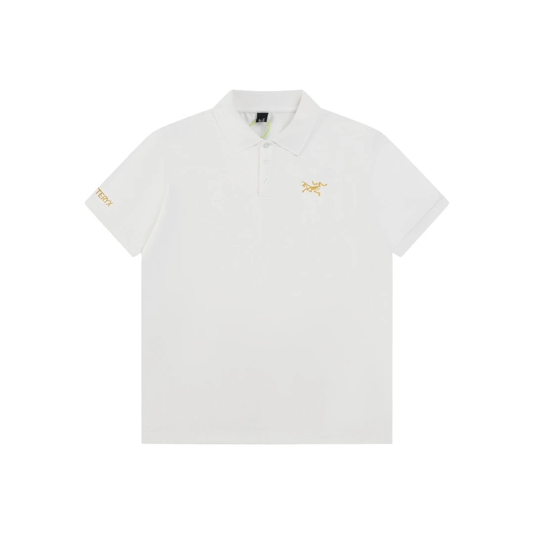 Arc'teryx T-shirt Gold Threaded Bird on Chest logo Embroidery POLO Shirt Lapel Short Sleeve25ss New Unisex Style OS Loose T Summer Half Sleeve Business Shirt Plus Size T-Shirt