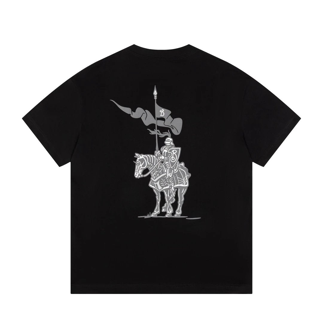 Burberry T-shirt Backside Print logo round Neck Short Sleeve25ss New pure cotton T Unisex T-Shirt OS Loose Fit Base Shirt Top Half Sleeve T-Shirt