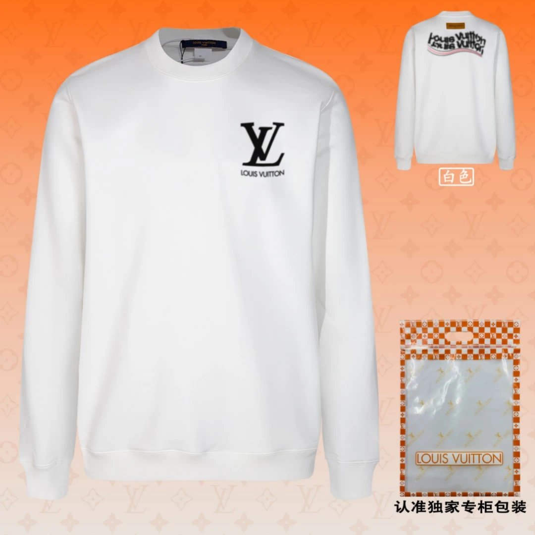 Louis Vuitton LV Hoodie Blurred back logo Round Neck Sweatshirt Long Sleeve Base Shirt Jacket Top Fashion Unisex Sports Casual OS Loose Fit Versatile New Autumn Winter Collection