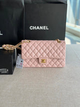 Chanel Women's Bag Top version 【Level Surrogate Shopping】New Classic CF Bag ClassicFlap2.55CF Medium25cm Original Leather Ball Pattern Caviar Diamond Chain Sheepskin Bag Shoulder Messenger Bag Women's Bag1112CF25cm Medium