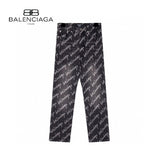 Balenciaga Jeans Full Screen Print Signature Print logo25ss Spring Summer New Straight Loose Jeans Unisex Slim Fit Long Pants