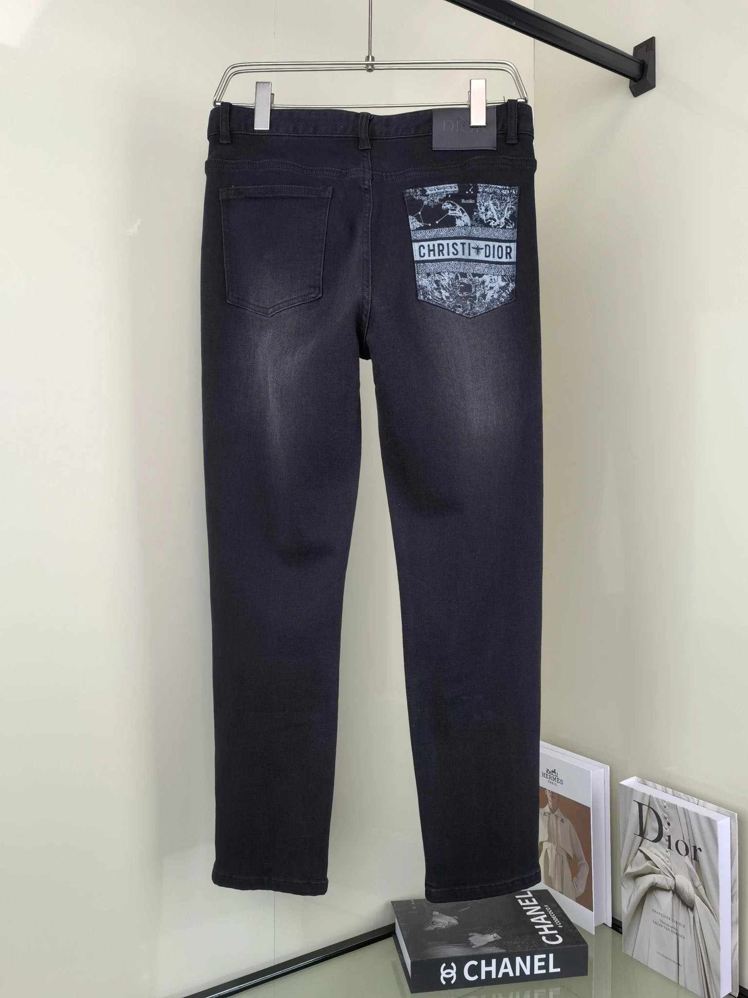 Dior Jeans Back Pocket Letter Pattern Print logo25ss Spring Summer New Straight Slim Fit Jeans Unisex Loose Fit Long Pants