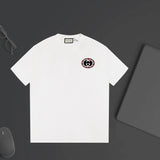 Gucci T-shirt Double-breasted G Letter Printing logo round Neck Short Sleeve25ss New pure cotton T Unisex T-Shirt OS Drop Shoulder Loose Fit Base Shirt Top T-Shirt Short Sleeve
