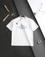 Dior T-shirt Chest Letter Embroidery logo round Neck Short Sleeve25ss New pure cotton T Unisex T-Shirt OS Loose Fit Base Shirt Top Half Sleeve T-Shirt