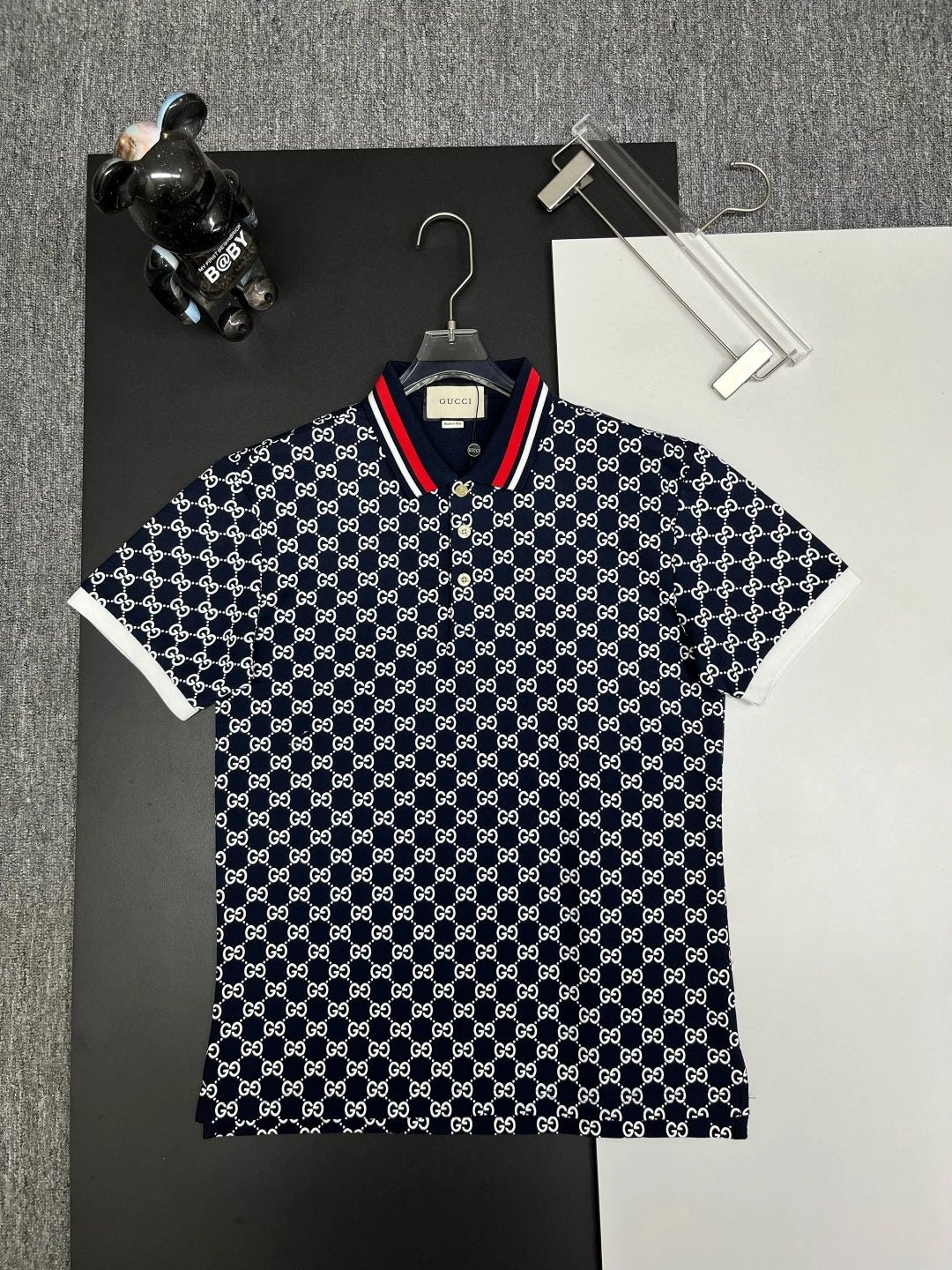 Gucci T-shirt Front Full Print Old Flower logo Printing POLO Shirt Lapel Short Sleeve25ss New Unisex Style OS Loose T Summer Half Sleeve Business Shirt Plus Size T-Shirt