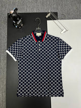 Gucci T-shirt Front Full Print Old Flower logo Printing POLO Shirt Lapel Short Sleeve25ss New Unisex Style OS Loose T Summer Half Sleeve Business Shirt Plus Size T-Shirt