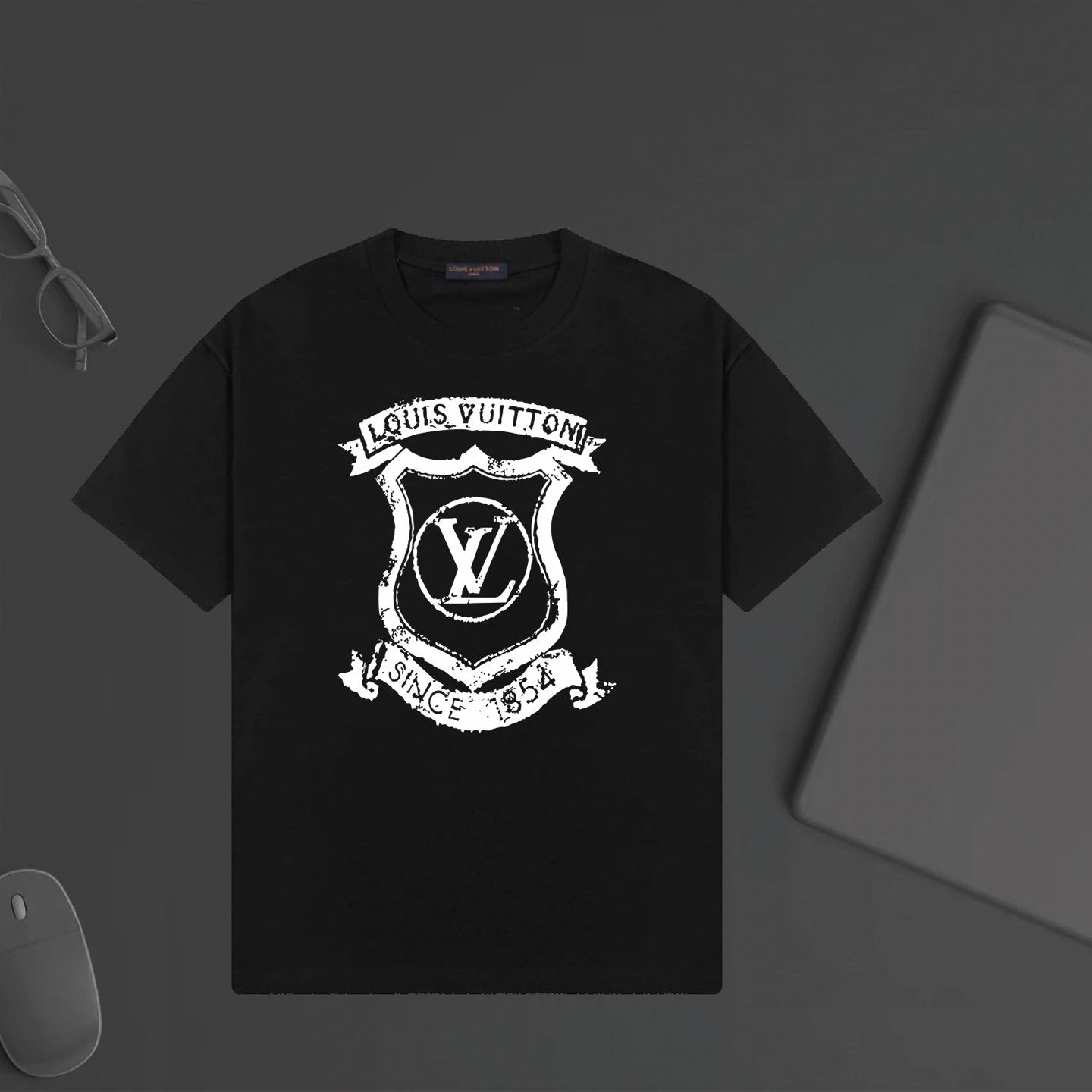 Louis Vuitton LV T-shirt Chest Letter Pattern Print logo round Neck Short Sleeve25ss New Pure Cotton Unisex Style T T-shirt OS Loose Fit Base Shirt Top Half Sleeve T-Shirt