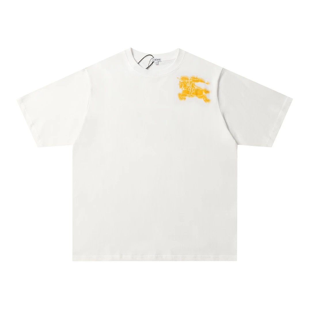 Burberry T-shirt Foam letters on the chest LOGO Printed round Neck Short Sleeve25ss New pure cotton T Unisex T-Shirt OS Loose Fit Base Shirt Top Half Sleeve T-Shirt