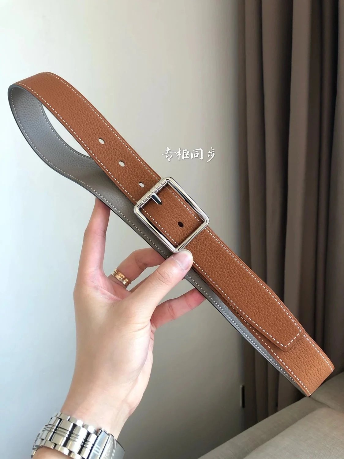 Hermes Belt Top version Double-Sided Imported First Layer Leather Belt Double-Sided Available Genuine Leather for Men and Women Belt Business Casual All-Match Pant Belt3.2Centimeter Wide