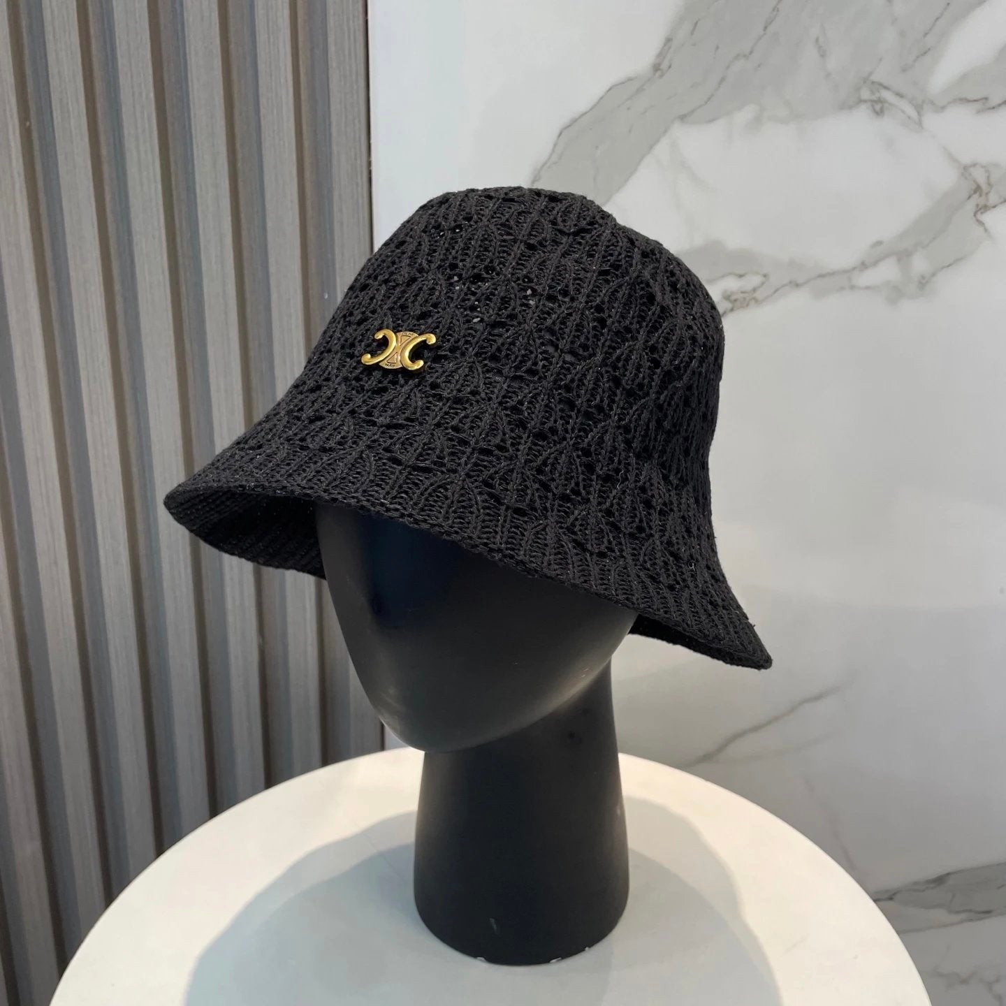 Celine Hat Double C Alphabet Gold Label logo Fisherman Hat Casual Sun Protection Plain Face Covering Sunshade Outdoor UV Protection Versatile Flat Top Bucket Hat