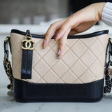 Chanel Women's Bag Top version 【Surrogate Shopping Edition】Nair Gabrielle Hobo Bag Handbag Calf Skin Double Chain Crossbody Shoulder Bag Backpack Diamond Plaid V Grain Cattle Leather Bag*Hobo bag