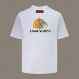 Louis Vuitton LV T-shirt Grass-Grown Mi Jian Series Back Print logo round Neck Short Sleeve25ss New pure cotton T Unisex T-Shirt OS Loose Fit Base Shirt Top Half Sleeve T-Shirt