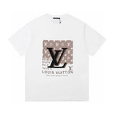 Louis Vuitton LV T-shirt Chest Letter Pattern Print logo round Neck Short Sleeve25ss New pure cotton T Unisex T-Shirt OS Loose Fit Base Shirt Top Half Sleeve T-Shirt
