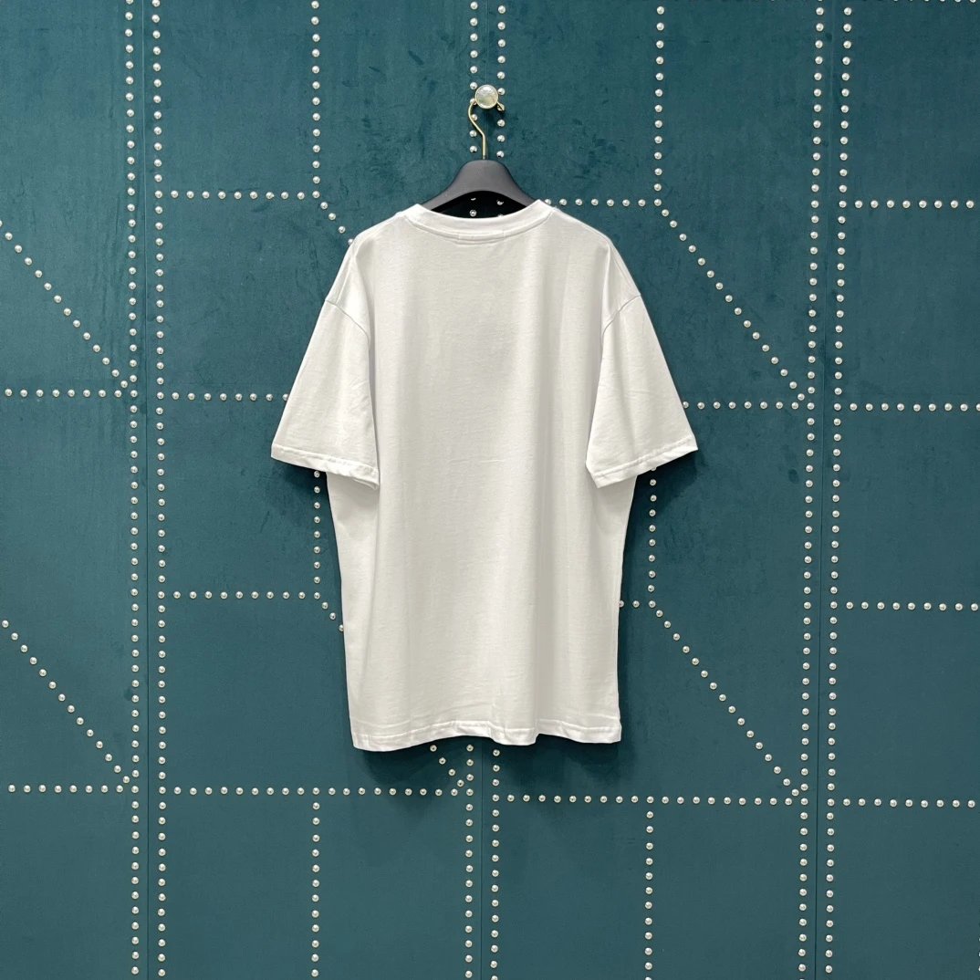 Louis Vuitton LV T-shirt Four-leaf Clover Snowflake on Chest logo round Neck Short Sleeve25ss New Pure Cotton Unisex Style T T-shirt OS Loose Fit Base Shirt Top Half Sleeve T-Shirt