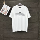 Balenciaga T-shirt Front Chest Embossed Letter Print logo round Neck Short Sleeve25ss New pure cotton T Unisex T-Shirt OS Drop Shoulder Loose Fit Base Shirt Top T-Shirt Short Sleeve