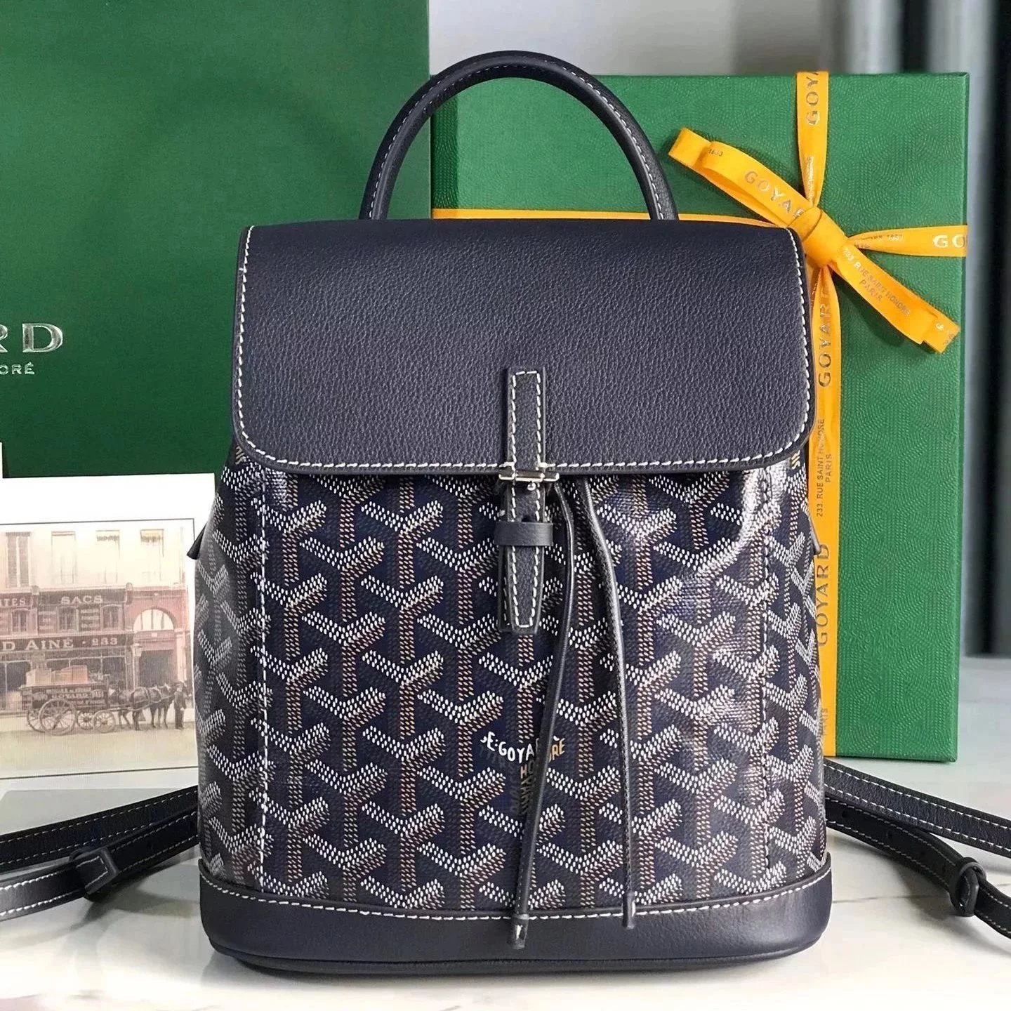 Goyard Bag Top version 【Original Quality】New Alpin Mini Backpack One Pack Three-Purpose Backpack Handbag Shoulder Bag Alpin Mini Schoolbag Bucket Bag Counter Synchronous New Women's Bag Women's Backpack mini Small Backpack Casual Bag