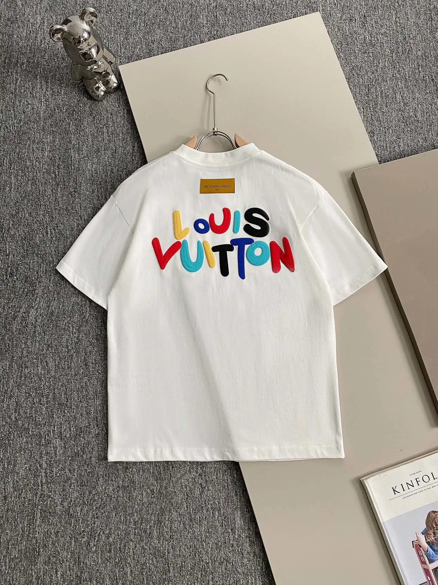 Louis Vuitton LV T-shirt Back Colorful Letter Foam Print logo round Neck Short Sleeve25ss New Pure Cotton Unisex Style T T-shirt OS Loose Fit Base Shirt Top Half Sleeve T-Shirt