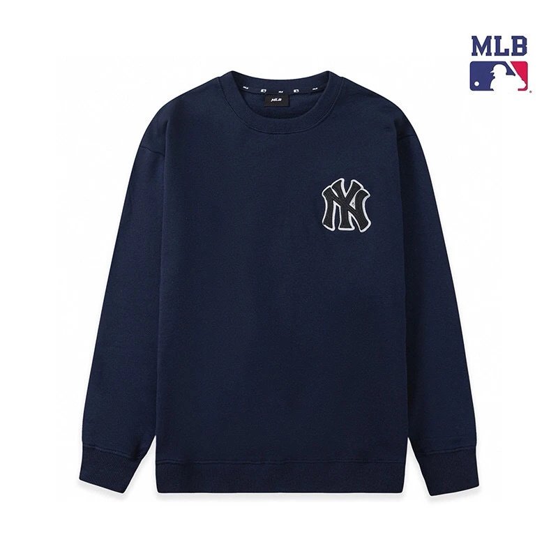 MLB Hoodie Top Version Counter Same Style Sweatershirt Men's Clothing Autumn and Winter New Classic LOGO Embroidered Crew Neck Long Sleeve Fashion