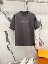 FENDI T-shirt Double-breasted F Letter Embroidery logo round Neck Short Sleeve25ss New Pure Cotton Unisex Style T T-shirt OS Loose Fit Base Shirt Half Sleeve T-Shirt Top Half Sleeve