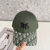 Dior Hat Classic Color Block Embroidery Letters logo Sun Protection Hat Dome Casual Baseball Cap for Women