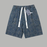 Louis Vuitton LV Shorts Full Embroidery Jacquard logo Five-point Shorts25ss New Drawstring Casual Summer Pants American Style5Two-in-One Casual Sweatpants for Men and Women, Pure Cotton Joggers