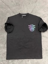 Chrome Hearts T-shirt Colorful Horse Hoof Sanskrit logo round Neck Short Sleeve25ss New Pure Cotton Unisex Style T T-shirt OS Loose Fit Base Shirt Top Half Sleeve T-Shirt