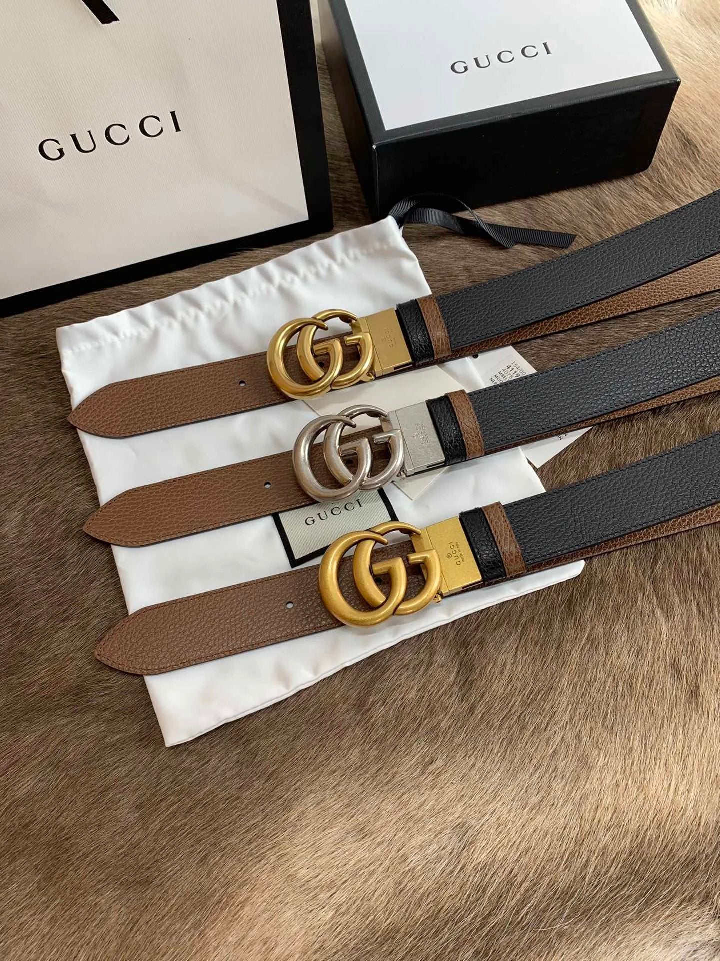 Gucci Belt Top version New Original Single Men's Belt Leather Belt Double g Belt Men's Fashion Casual Original Leather Gujia Belt GG Home Pant Belt Female Gucci Gucci Belt Ferragamo