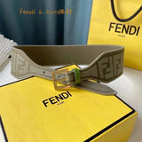 FENDI Belt Top version Exclusive Customized Mobile Phone Real Shot High Quality Women's Belt Fashionable All-Match Waist Seal Width6.0Centimeter Wide