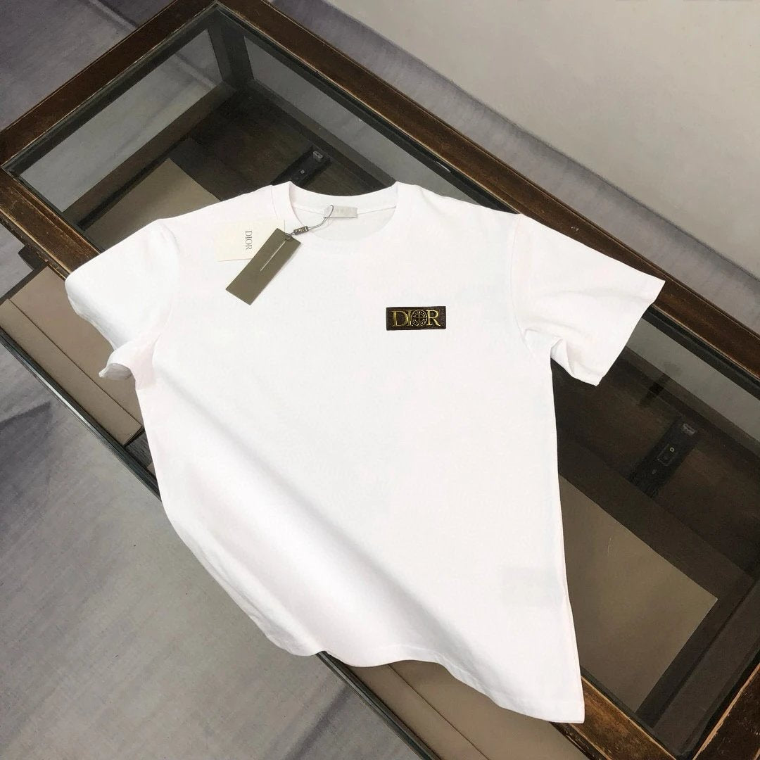 Dior T-shirt Chest Letter Compass Gold Label logo round Neck Short Sleeve25ss New pure cotton T Unisex T-Shirt OS Drop Shoulder Loose Fit Base Shirt Top T-Shirt Short Sleeve