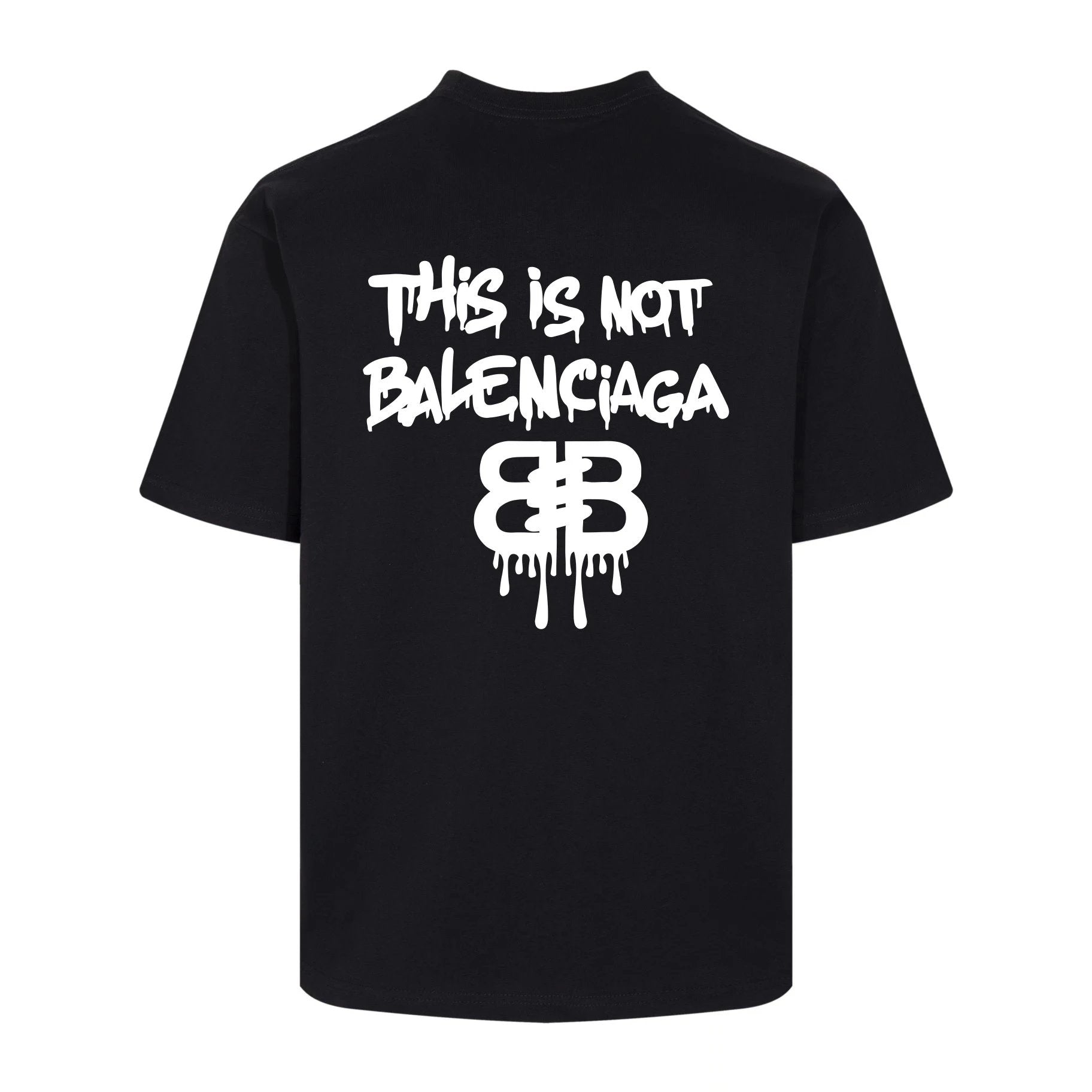 Balenciaga T-shirt Back Splash Ink Letter Print logo round Neck Short Sleeve25ss New Pure Cotton Unisex Style T T-shirt OS Loose Fit Base Shirt Top Half Sleeve T-Shirt