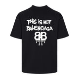 Balenciaga T-shirt Back Splash Ink Letter Print logo round Neck Short Sleeve25ss New Pure Cotton Unisex Style T T-shirt OS Loose Fit Base Shirt Top Half Sleeve T-Shirt