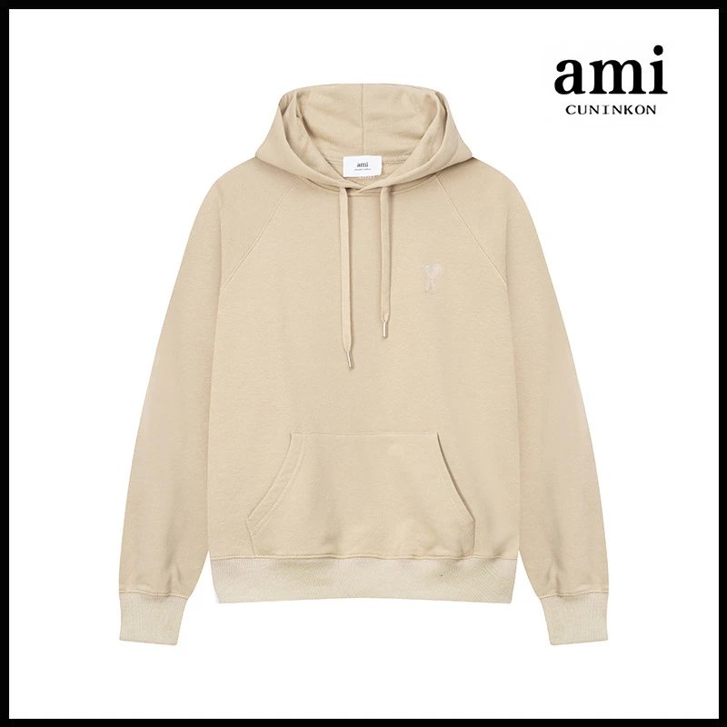 Ami Hoodie Ami Hoodie Couple Suit Classic Love Cotton Loose round Neck Raglan Hooded Sweater Leisure Tappered Trousers-CY