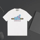 Gucci T-shirt Cartoon Rabbit Print with Chest Letters logo round Neck Short Sleeve25ss New Pure Cotton Unisex Style T T-shirt OS Loose Fit Base Shirt Half Sleeve T-Shirt Top Half Sleeve
