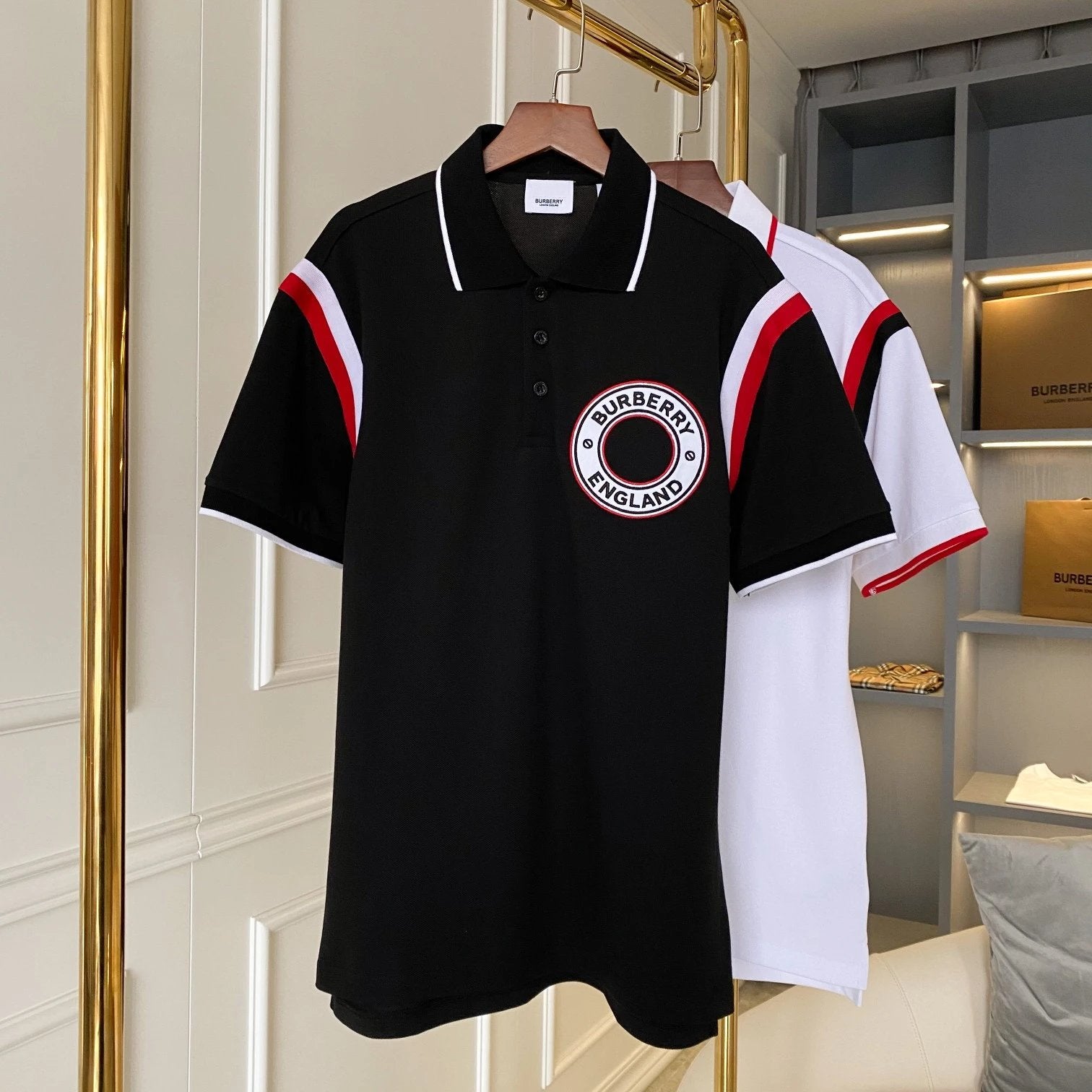 Burberry T-shirt Chest Circle Logo logo Embroidery POLO Shirt Lapel Short Sleeve25ss New Unisex Commuter Short Sleeve Summer Loose Fit T Business Shirt Plus Size T-Shirt