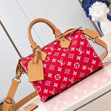 Louis Vuitton LV Women's Bag Top version 【Highest Quality】24New M24424This Paragraph SpeedyP9Bandoulière25Monogram Leather Handbags Deliver NATRICH Texture with Soft Cow Leather25cm Pillow bag