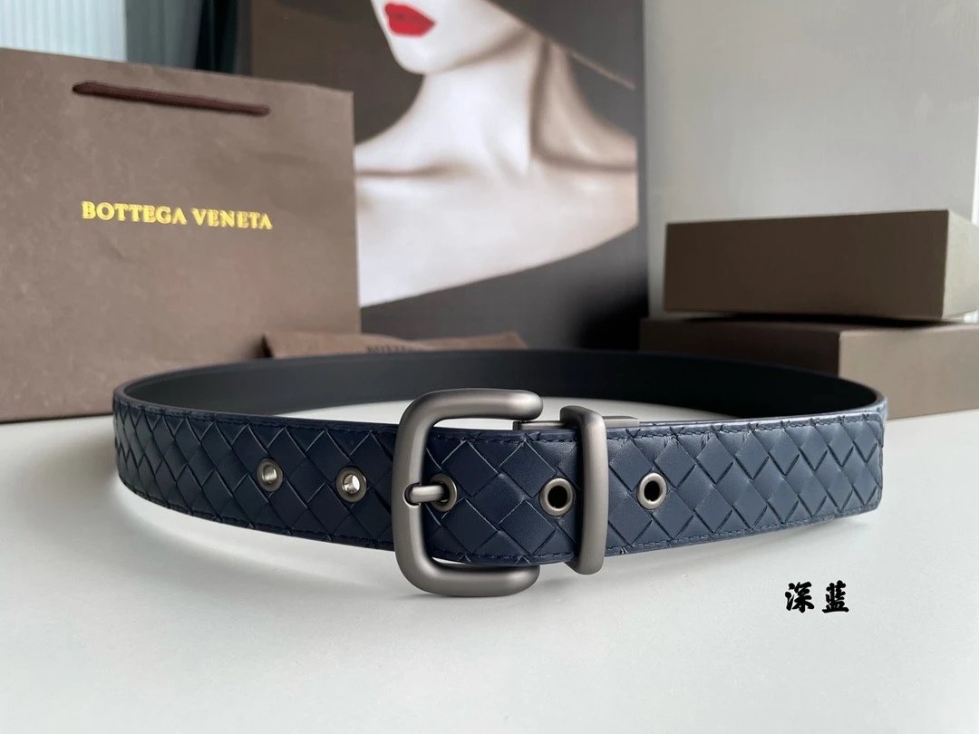 Bottega Veneta Belt 【First Layer Cowhide】Counter Version Free Packaging New Belt Men's First Layer Cowhide Hand-Woven Calfskin Belt Fashion All-Matching3.5cm Pant Belt Men and Women Business Casual Belt Belt Men's Leather Belt