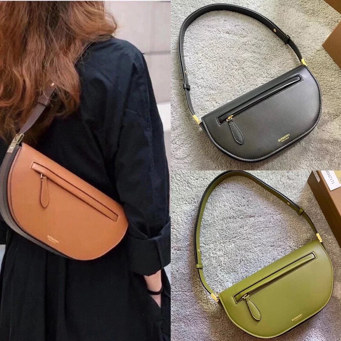 Burberry Women's Bag Top version Version Original Leather Fashion Show Backpack Shoulder Bag Original Single Hobos Underarm Bag Messenger Bag New Women's Bag